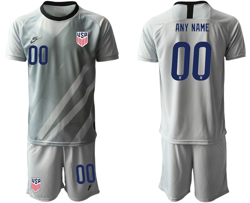 Men 2020-2021 Season National team United States goalkeeper grey customized Soccer Jersey1